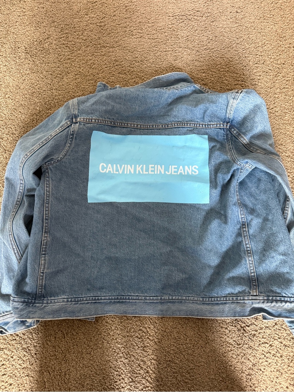 Calvin Klein Denim Trucker Jacket Lyon Blue Logo